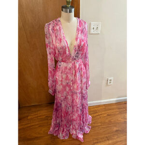 Women's Rococo Sand Pink Purple Tie-Dye Maxi Dress S